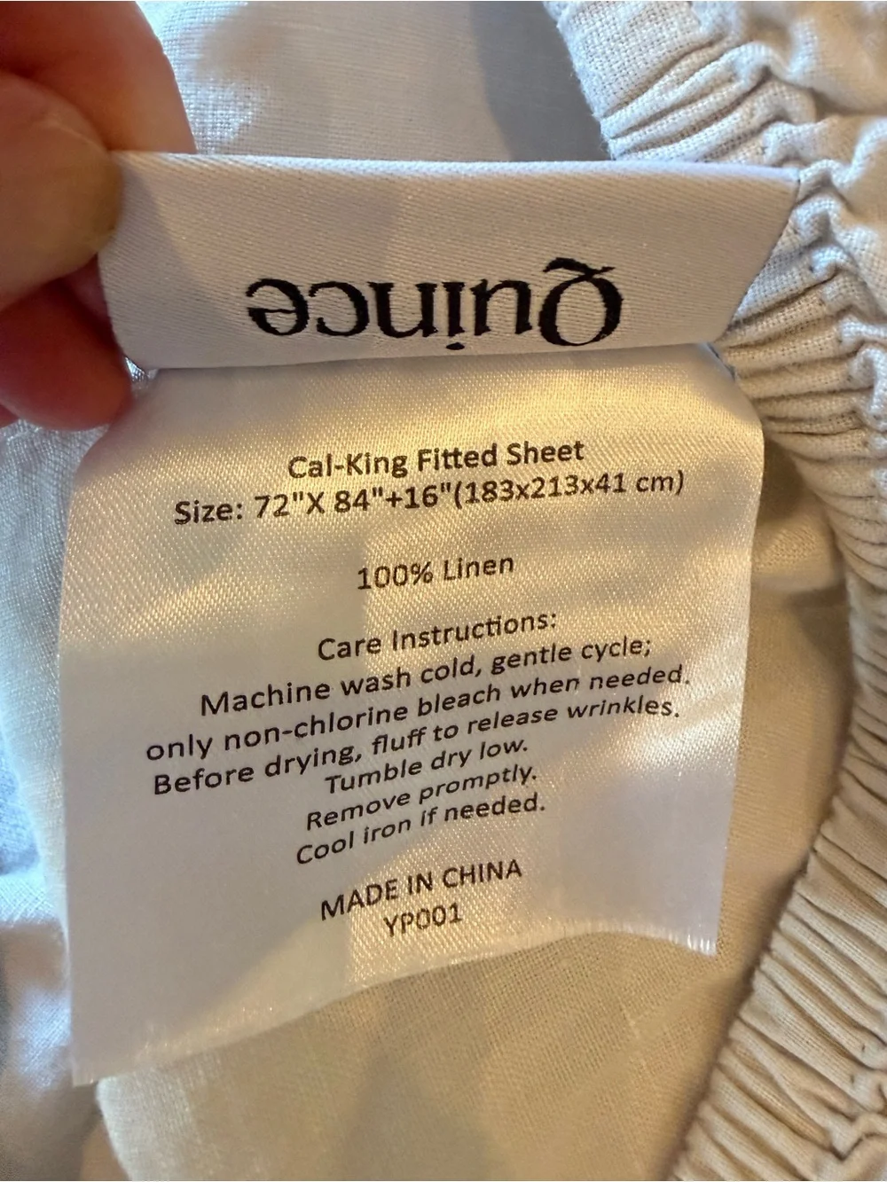 Quince Cal King European Linen Fitted Sheet Set